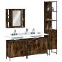 Set de muebles de baño 4 piezas madera contrachapada roble humo | Foro24.es | Tu tienda online para hogar, jardín y más Foro24.es