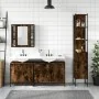 Set de muebles de baño 4 piezas madera contrachapada roble humo | Foro24.es | Tu tienda online para hogar, jardín y más Foro24.es