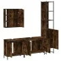 Set de muebles de baño 4 piezas madera contrachapada roble humo | Foro24.es | Tu tienda online para hogar, jardín y más Foro24.es