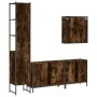 Set de muebles de baño 4 piezas madera contrachapada roble humo | Foro24.es | Tu tienda online para hogar, jardín y más Foro24.es