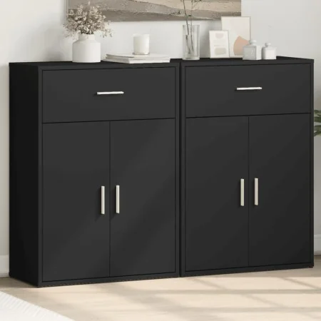 Aparadores 2 uds madera de ingeniería negro 60x30x84 cm by , Sideboards - Ref: Foro24-3276596, Price: 163,27 €, Discount: -5%%