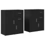 Aparador de madera de ingeniería 2 uds negro 60x31x70 cm by , Sideboards - Ref: Foro24-3276561, Price: 167,84 €, Discount: -5%%