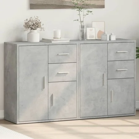 Aparador de madera ingeniería 2 uds gris hormigón 60x31x70 cm | Foro24.es | Tu tienda online para hogar, jardín y más Foro24.es