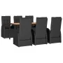 Set de comedor de jardín 7 pzas y cojines ratán sintético negro by , Garden sets - Ref: Foro24-3157601, Price: 1,00 €, Discou...