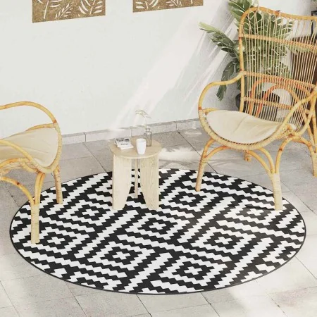Alfombra de exterior ARAKIL blanco y negro Ø200 cm PP von , Outdoor-Protektoren - Ref: Foro24-368580, Preis: 40,50 €, Rabatt:...