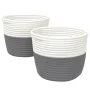 Cestas de almacenaje 2 uds algodón gris y blanco Ø24x18 cm by , Baskets - Ref: Foro24-358453, Price: 23,41 €, Discount: -5%%