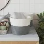 Cestas de almacenaje 2 uds algodón gris y blanco Ø24x18 cm by , Baskets - Ref: Foro24-358453, Price: 23,41 €, Discount: -5%%
