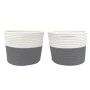 Cestas de almacenaje 2 uds algodón gris y blanco Ø24x18 cm by , Baskets - Ref: Foro24-358453, Price: 23,41 €, Discount: -5%%