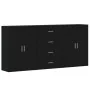 Aparadores 3 unidades madera de ingeniería negro 60x31x84 cm by , Sideboards - Ref: Foro24-3276575, Price: 244,18 €, Discount...