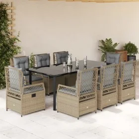 Set comedor de jardín 9 pzas con cojines ratán sintético beige by , Garden sets - Ref: Foro24-3263012, Price: 1,00 €, Discoun...