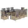 Set comedor de jardín 9 pzas con cojines ratán sintético beige by , Garden sets - Ref: Foro24-3263012, Price: 1,00 €, Discoun...