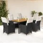 Set de comedor de jardín 7 pzas y cojines ratán sintético negro | Foro24.es | Tu tienda online para hogar, jardín y más Foro24.es
