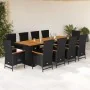 Set de comedor jardín 11 pzas con cojines ratán sintético negro von , Gartensets - Ref: Foro24-3277525, Preis: 1,00 €, Rabatt...