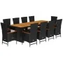 Set de comedor jardín 11 pzas con cojines ratán sintético negro von , Gartensets - Ref: Foro24-3277525, Preis: 1,00 €, Rabatt...