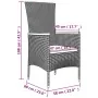Set comedor jardín 9 pzas y cojines ratán sintético gris by , Garden sets - Ref: Foro24-3277544, Price: 927,47 €, Discount: -5%%