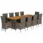 Set de comedor de jardín 11 pzas y cojines ratán sintético gris von , Gartensets - Ref: Foro24-3277550, Preis: 1,00 €, Rabatt...
