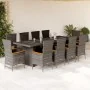 Set de comedor de jardín 11 pzas y cojines ratán sintético gris von , Gartensets - Ref: Foro24-3277559, Preis: 1,00 €, Rabatt...