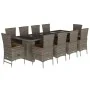Set de comedor de jardín 11 pzas y cojines ratán sintético gris von , Gartensets - Ref: Foro24-3277559, Preis: 1,00 €, Rabatt...