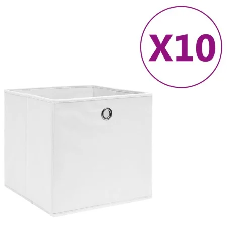 Cajas de almacenaje 10 uds tela no tejida blanco 28x28x28 cm by , Storage baskets - Ref: Foro24-325209, Price: 42,50 €, Disco...