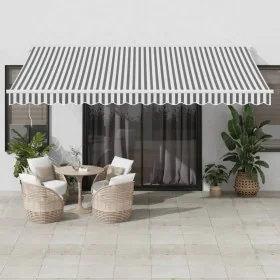 Toldo retráctil aluminio y tela gris antracita y blanco 4,5x3 m von , Markisen - Ref: Foro24-3216116, Preis: 378,32 €, Rabatt...