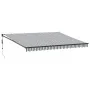 Toldo retráctil aluminio y tela gris antracita y blanco 4,5x3 m von , Markisen - Ref: Foro24-3216121, Preis: 371,24 €, Rabatt...