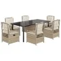 Set comedor de jardín 7 pzas con cojines ratán sintético beige by , Garden sets - Ref: Foro24-3263025, Price: 824,77 €, Disco...