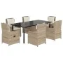 Set comedor de jardín 7 pzas con cojines ratán sintético beige by , Garden sets - Ref: Foro24-3262894, Price: 907,16 €, Disco...