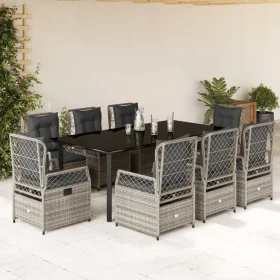 Comprar Set comedor jardín 9 pzas y cojines ratán