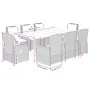 Set comedor jardín 9 pzas y cojines ratán sintético gris by , Garden sets - Ref: Foro24-3262998, Price: 979,30 €, Discount: -5%%