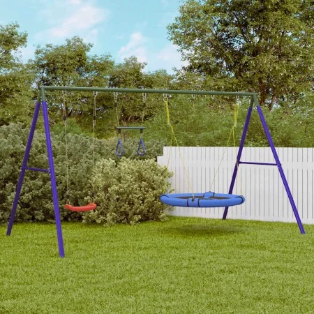 Set de columpios exterior columpio, trapecio y columpio plato de , Columpios y estructuras de juegos - Ref: Foro24-3283629, P...