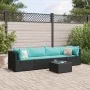 Set de muebles de jardín 5 pzas y cojines ratán sintético negro de , Conjuntos de jardín - Ref: Foro24-3308012, Precio: 327,9...