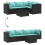 Set de muebles de jardín 5 pzas y cojines ratán sintético negro de , Conjuntos de jardín - Ref: Foro24-3308012, Precio: 327,9...