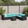 Set de muebles de jardín y cojines 7 pzas ratán sintético negro von , Gartensets - Ref: Foro24-3308148, Preis: 487,79 €, Raba...