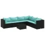 Set de muebles de jardín y cojines 7 pzas ratán sintético negro von , Gartensets - Ref: Foro24-3308148, Preis: 487,79 €, Raba...