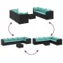 Set de muebles de jardín y cojines 7 pzas ratán sintético negro von , Gartensets - Ref: Foro24-3308148, Preis: 487,79 €, Raba...