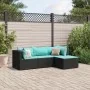 Juego de jardín con cojines 4 piezas ratán sintético negro von , Gartensets - Ref: Foro24-3308052, Preis: 253,66 €, Rabatt: -5%%