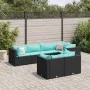 Set de muebles de jardín y cojines 7 pzas ratán sintético negro von , Gartensets - Ref: Foro24-3308188, Preis: 500,63 €, Raba...