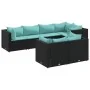 Set de muebles de jardín y cojines 7 pzas ratán sintético negro von , Gartensets - Ref: Foro24-3308188, Preis: 500,63 €, Raba...