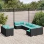Set de sofás de jardín con cojines 9 pzas ratán sintético negro | Foro24.es | Tu tienda online para hogar, jardín y más Foro24.es