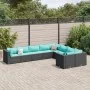 Set de sofás de jardín con cojines 9 pzas ratán sintético negro by , Garden sets - Ref: Foro24-3308316, Price: 658,17 €, Disc...