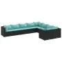 Set de sofás de jardín con cojines 9 pzas ratán sintético negro by , Garden sets - Ref: Foro24-3308316, Price: 658,17 €, Disc...
