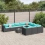 Set de sofás de jardín 11 pzas y cojines ratán sintético negro von , Gartensets - Ref: Foro24-3308340, Preis: 785,25 €, Rabat...