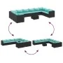 Set de sofás de jardín 11 pzas y cojines ratán sintético negro von , Gartensets - Ref: Foro24-3308340, Preis: 785,25 €, Rabat...