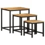 Mesas apilables 3 piezas madera maciza de mango rugosa by , Side tables - Ref: Foro24-376042, Price: 102,02 €, Discount: -5%%