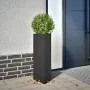 Jardineras triangulares 2 uds acero negro 30x26x75 cm by , Pots and planters - Ref: Foro24-851144, Price: 78,27 €, Discount: ...