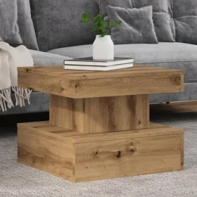 Mesa de centro con luces LED roble artisian