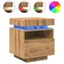 Mesitas de noche con luces LED 2 uds roble artisan 40x39x48,5cm by , Nightstands - Ref: Foro24-857661, Price: 128,22 €, Disco...