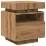 Mesitas de noche con luces LED 2 uds roble artisan 40x39x48,5cm by , Nightstands - Ref: Foro24-857661, Price: 128,22 €, Disco...