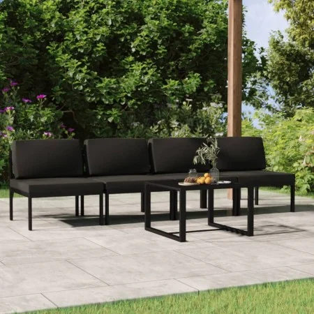 Set muebles de jardín 5 pzas y cojines aluminio gris antracita by , Garden sets - Ref: Foro24-3107786, Price: 834,86 €, Disco...