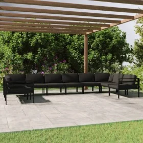 Set muebles de jardín 10 pzas y cojines aluminio gris antracita von , Gartensets - Ref: Foro24-3107816, Preis: 1,00 €, Rabatt...